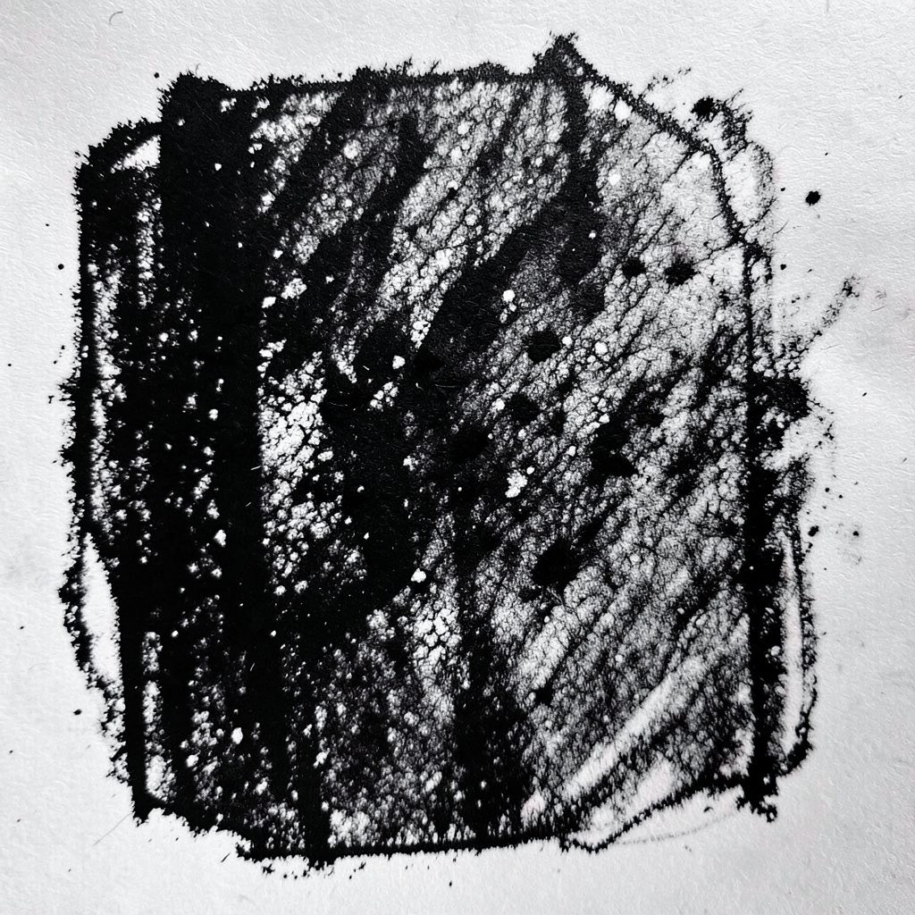 A bold charcoal drawing of two hands shaking, sleeves rendered in dark strokes, the grip detailed with firm contour lines against a light ground.