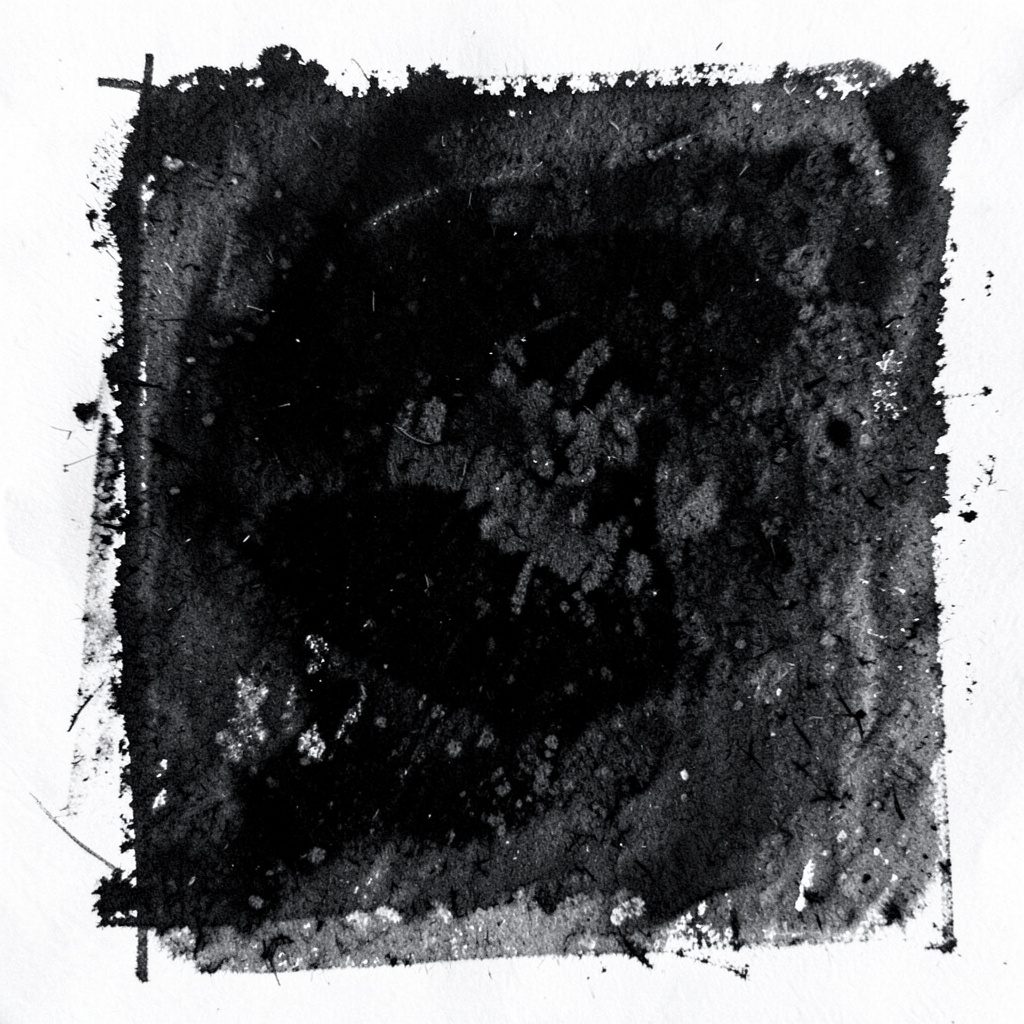 A bold charcoal composition of a globe with the Caribbean and North America highlighted in white chalk on dark charcoal, surrounded by loose gestural marks.